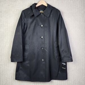 Lauren Ralph Lauren Hooded Trench Coat NWT Women’s Size 1X  Black MSRP $240